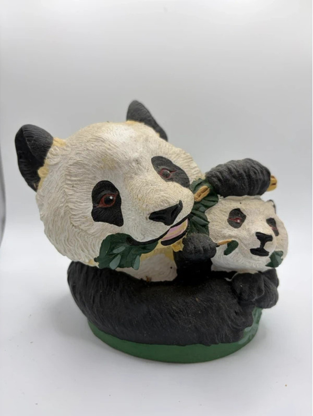 Vintage 2000 San Diego Zoo Panda & Baby Souvenir Cup Lid Topper Figurine